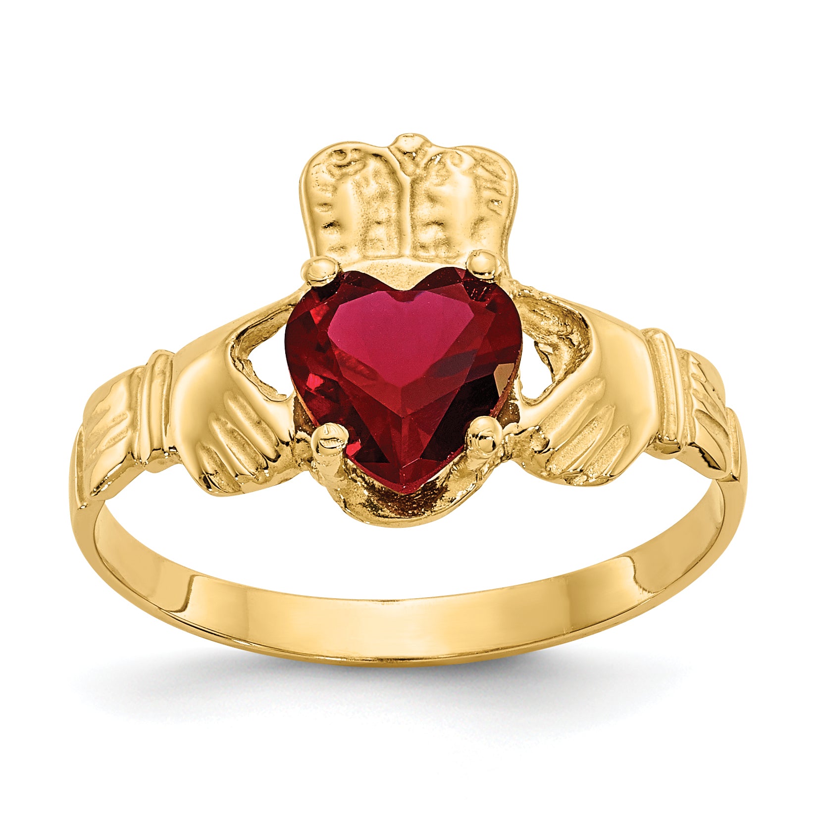 14k January CZ Birthstone Claddagh Ring Main image