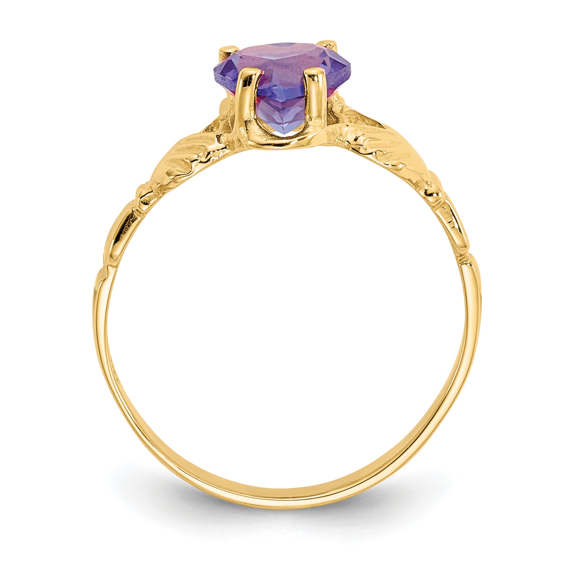 14k June CZ Birthstone Claddagh Ring Secondary image