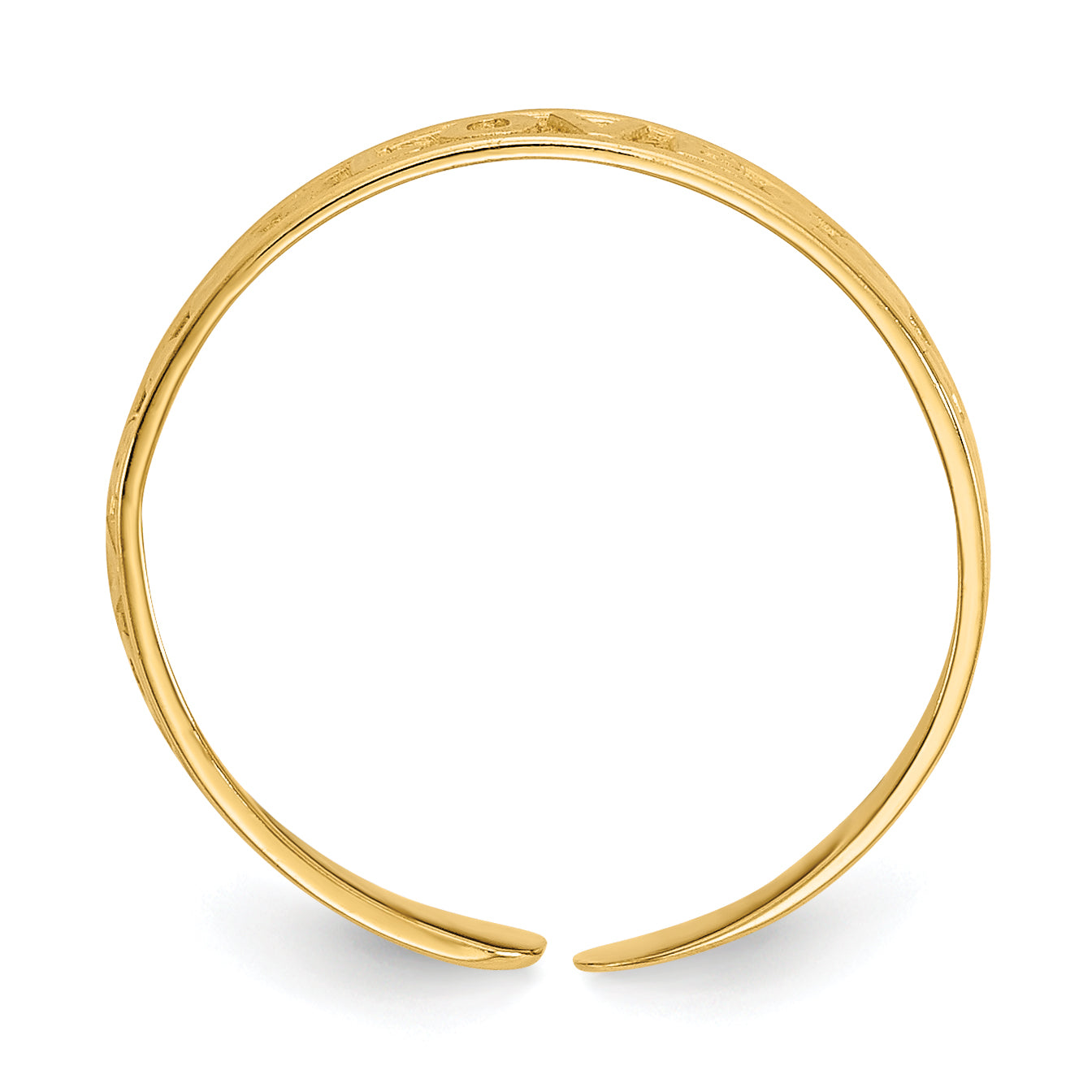 14K Polished LOVE and Hearts Toe Ring