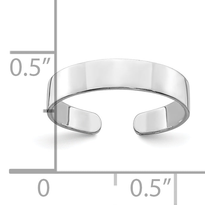 14k White Gold Polished Adjustable Toe Ring