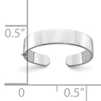 14k White Gold Polished Adjustable Toe Ring