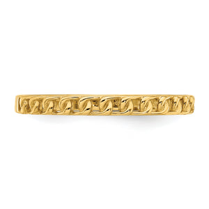 14K 1.8mm Link Design Band, Size 4–10 - Sophia Jewelers