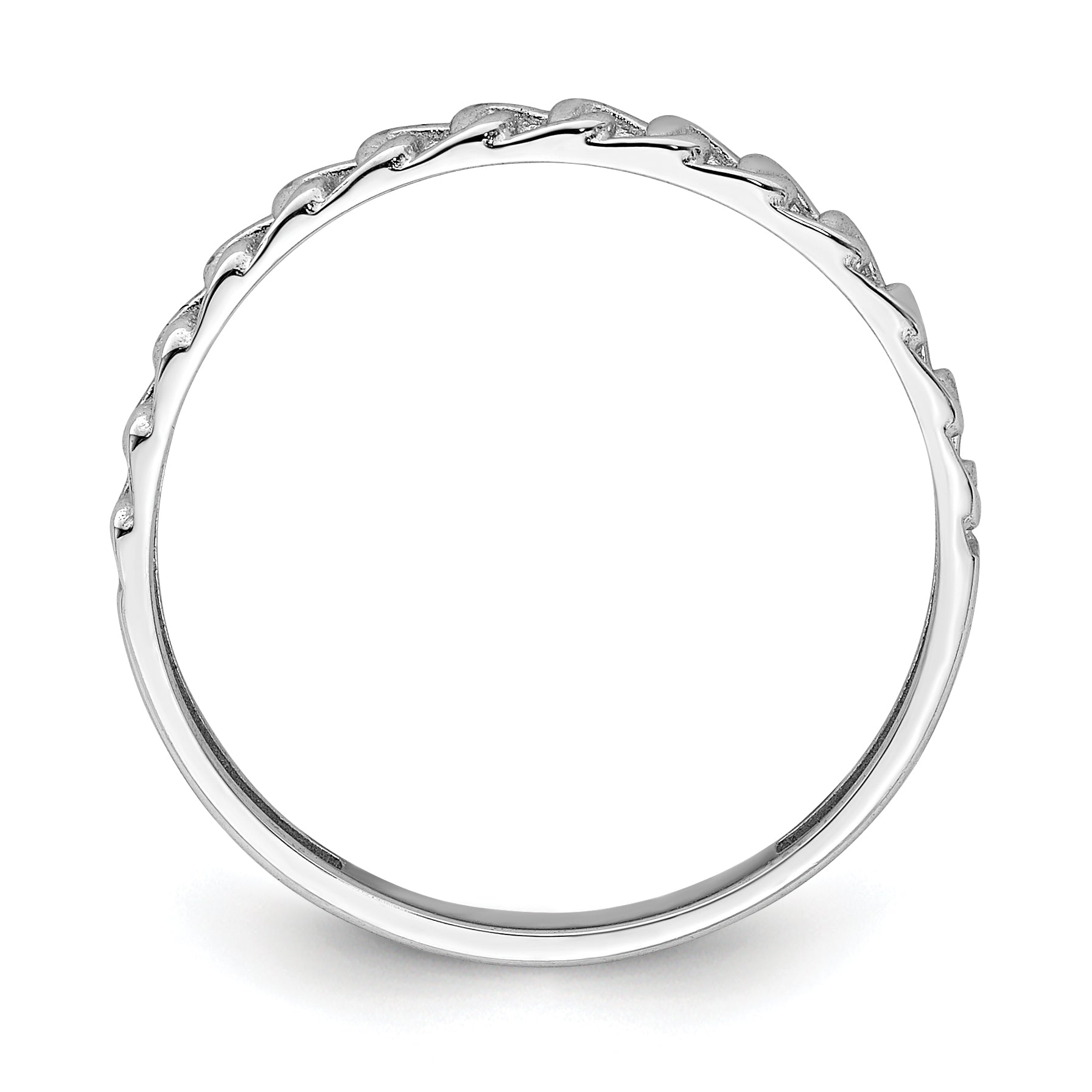 14K White Gold Link Design Ring Secondary image