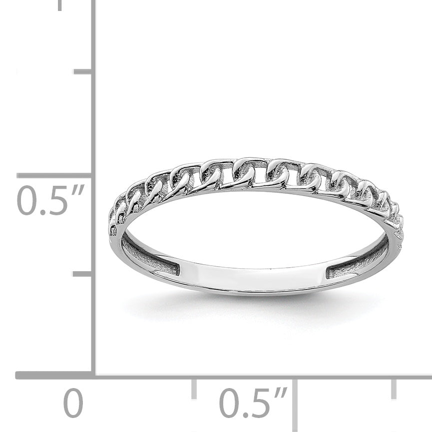 14K White Gold Link Design Ring