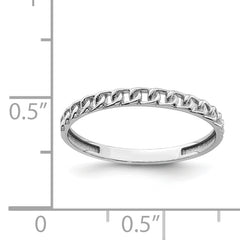 14K White Gold Link Design Ring