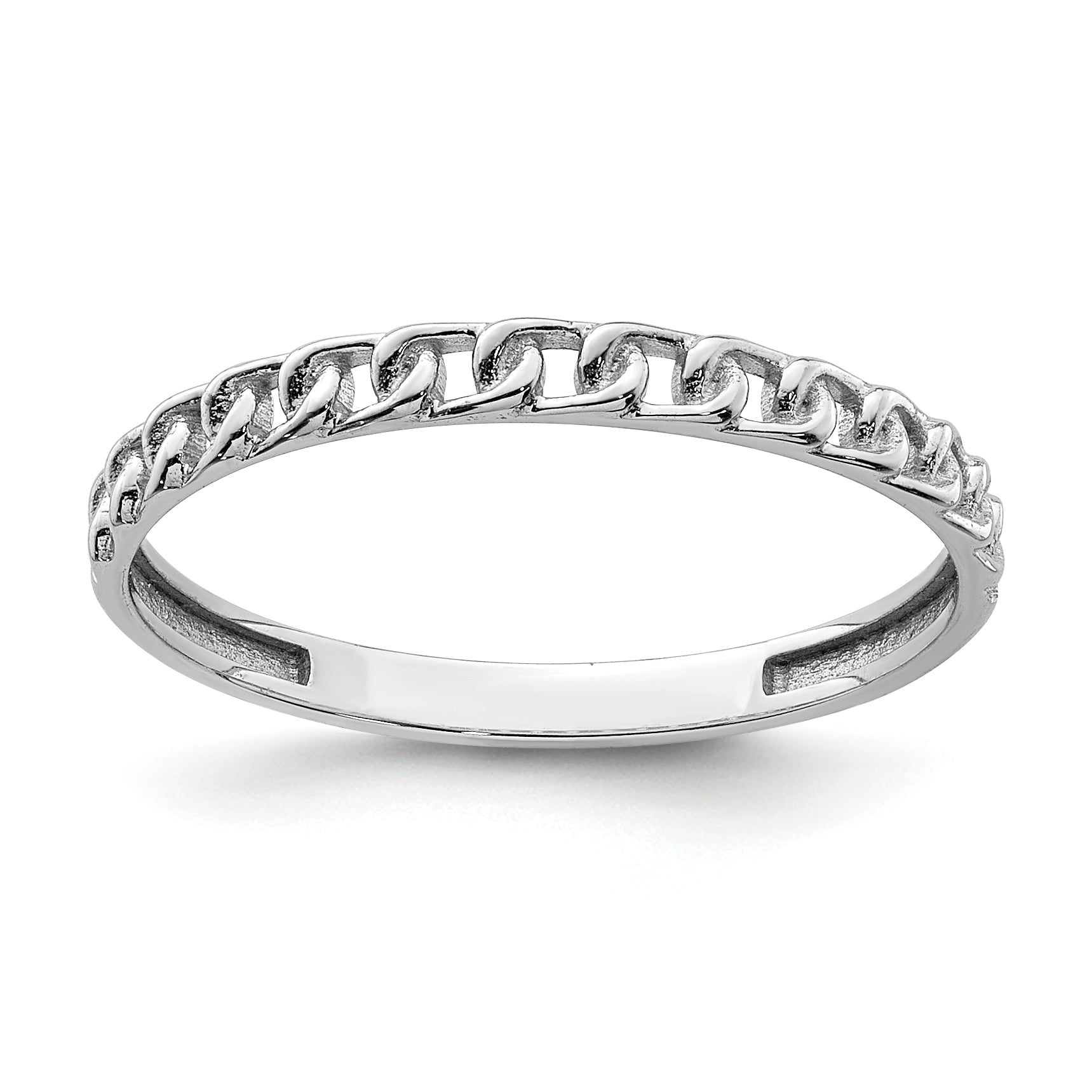 14K White Gold Link Design Ring Main image