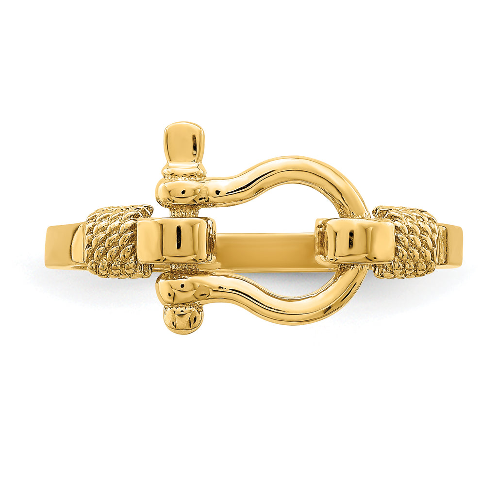 14K Shackle w/ Rope Edge Ring (Size 7)