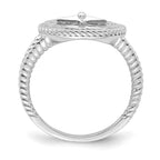14K White Gold Nautical Compass Rope Ring