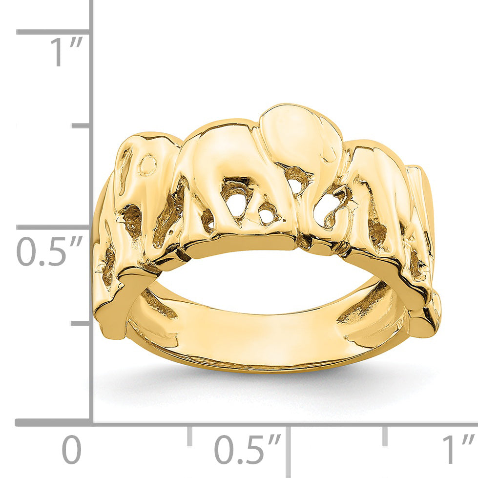 14k Polished Elephant Ring