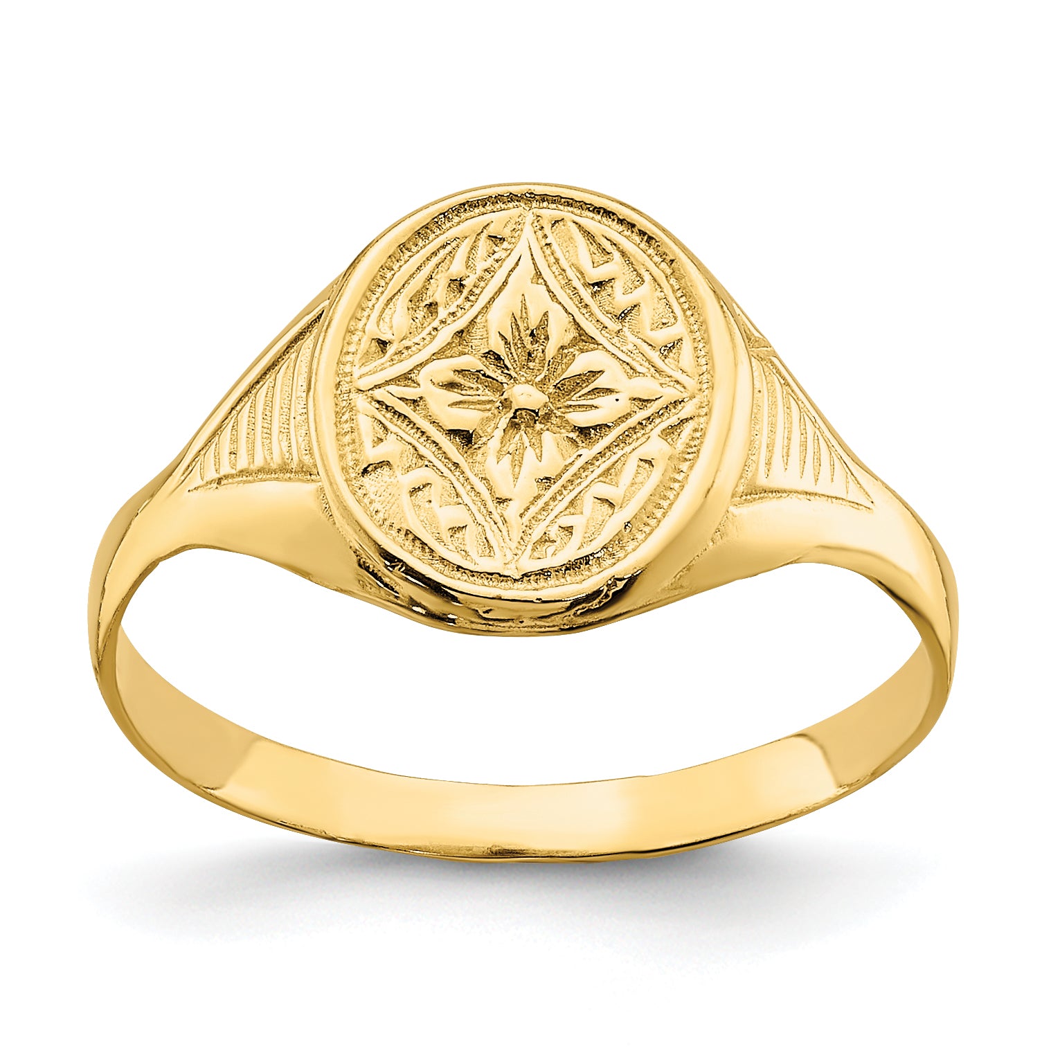 14k Oval Star Diamond Center Baby Ring Main image