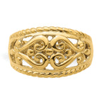 14k Polished Cut-Out Heart Design Band