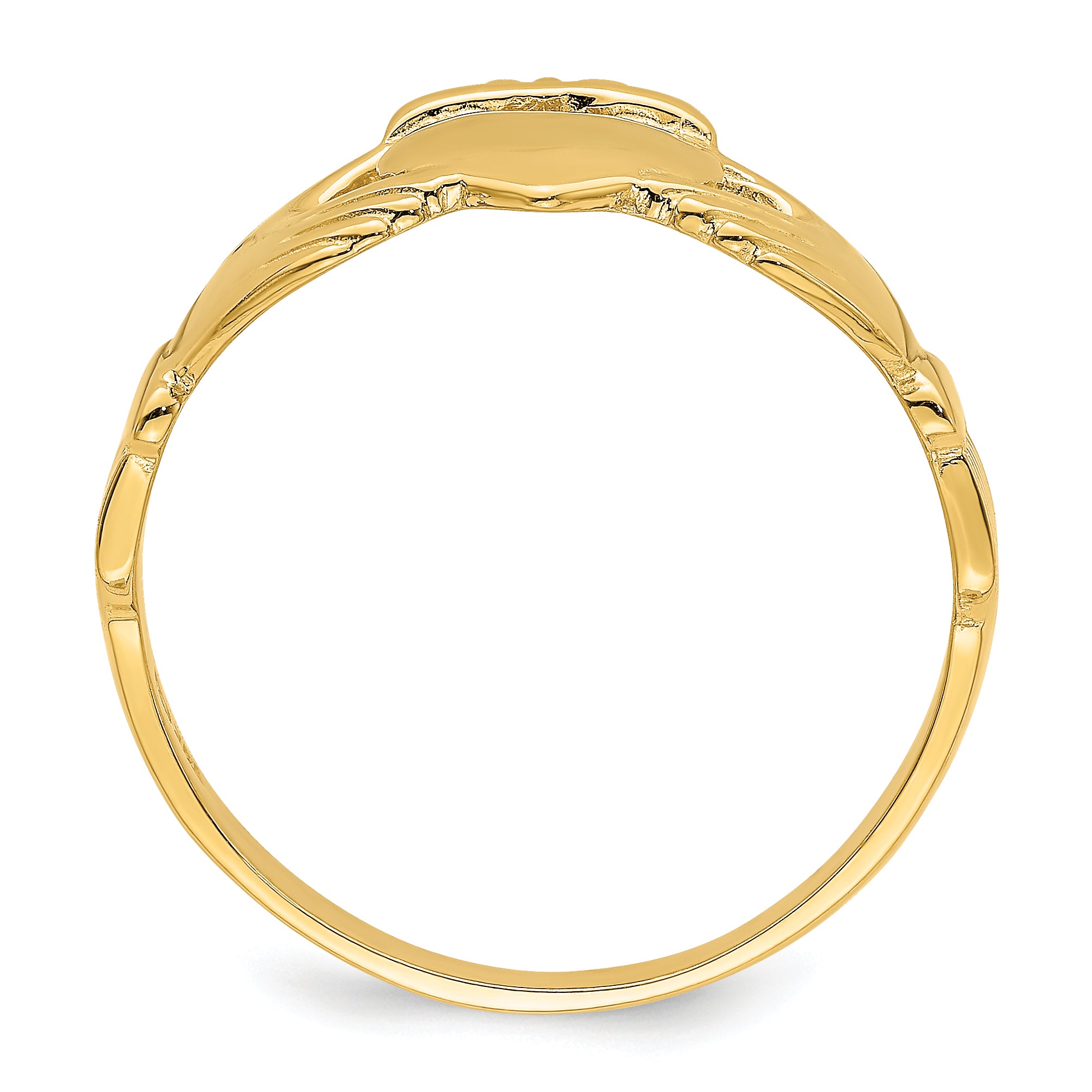 14k Polished Claddagh Ring (Size 9) Secondary image