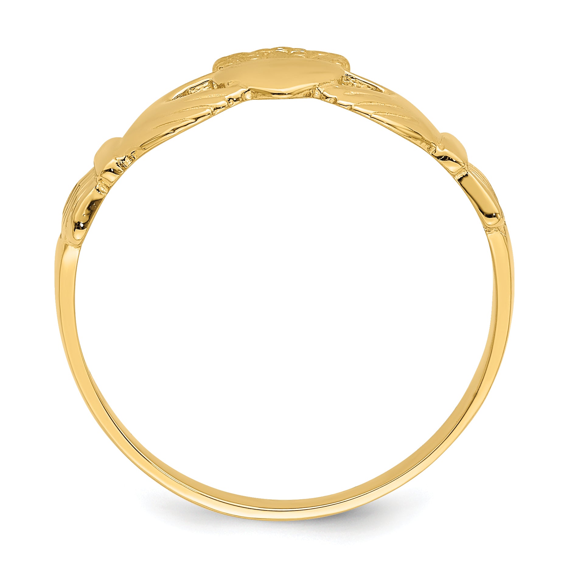 14k Polished Claddagh Ring (size 7) Secondary image