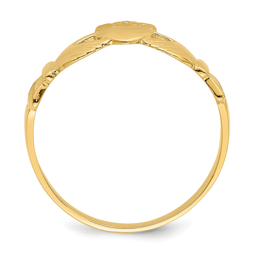 14k Polished Claddagh Ring (size 7)