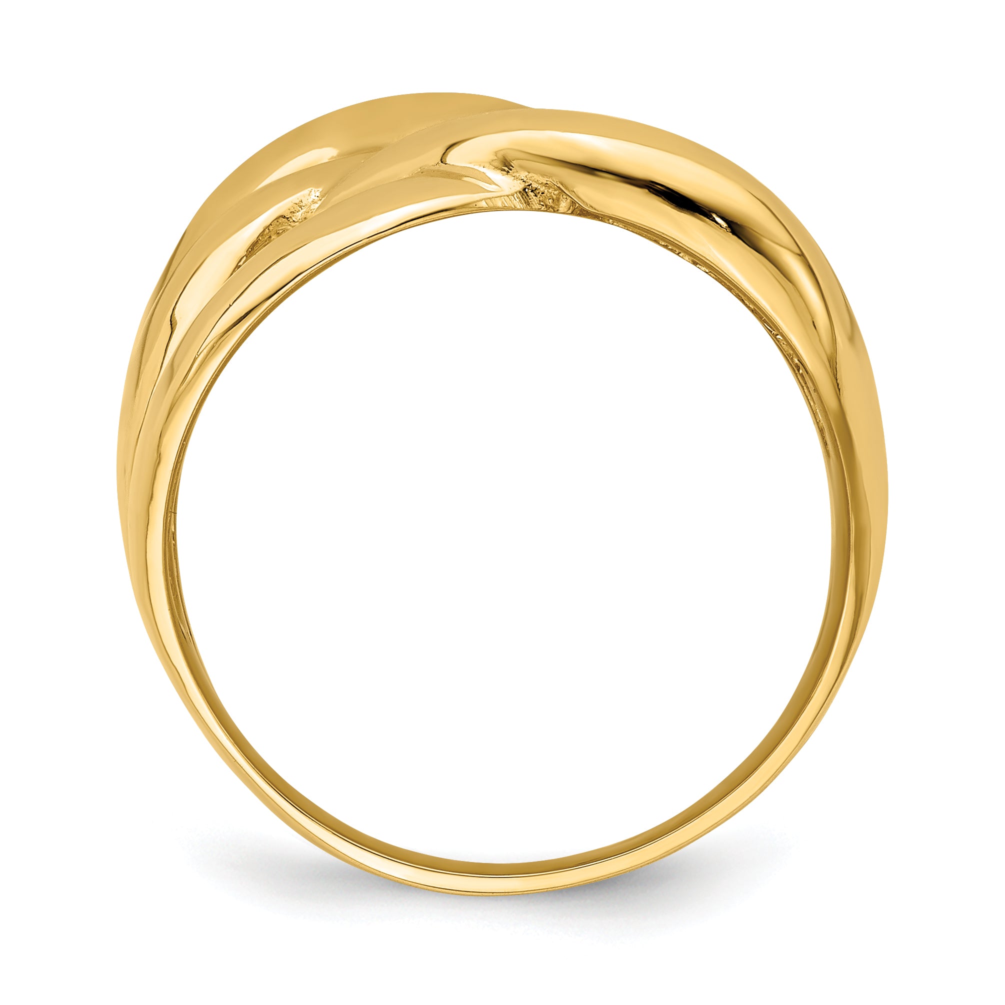 14k Polished Bold Basket Weave Dome Ring Secondary image