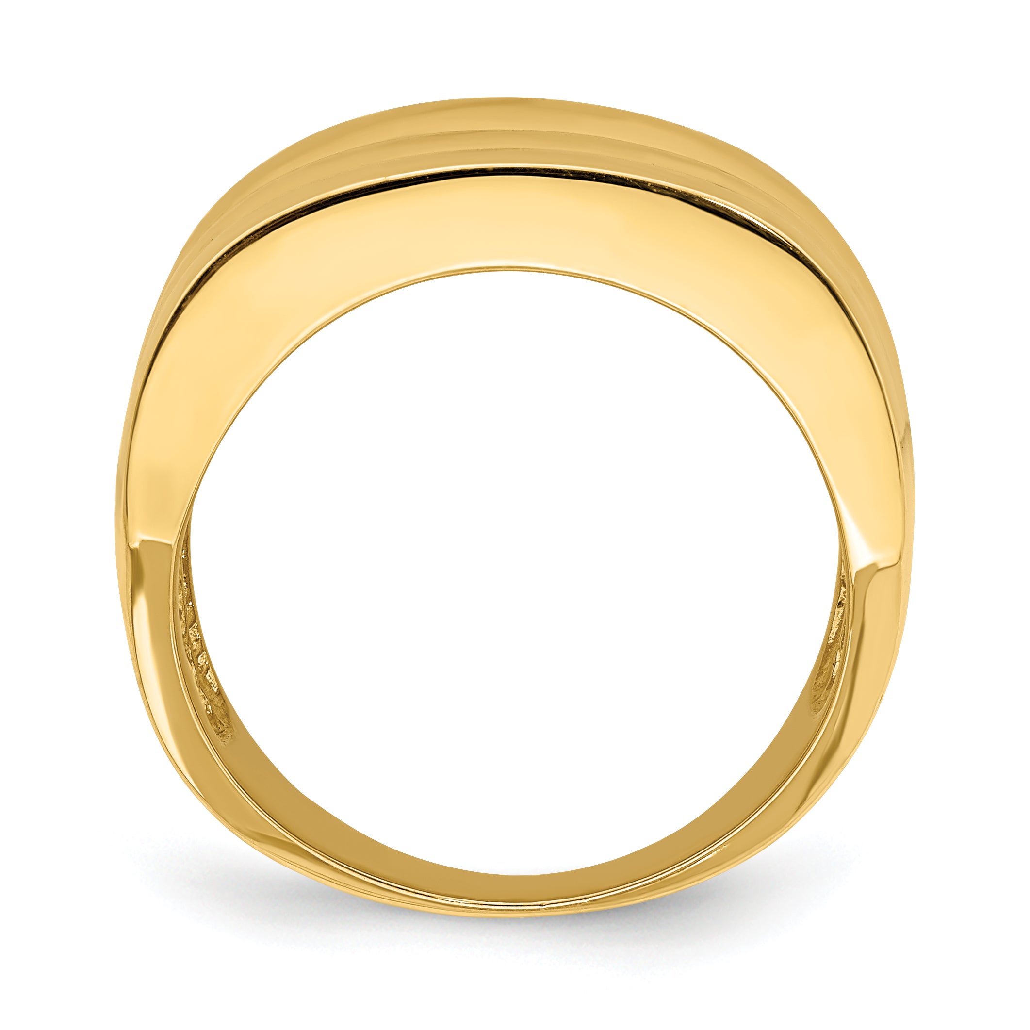 14k Polished Triple Ridge Dome Ring Secondary image