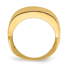 14k Polished Triple Ridge Dome Ring