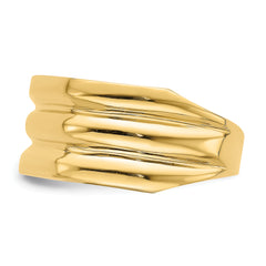 14k Polished Triple Ridge Dome Ring