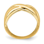 14K Polished w/ Cut Out Sides  X  Dome Ring