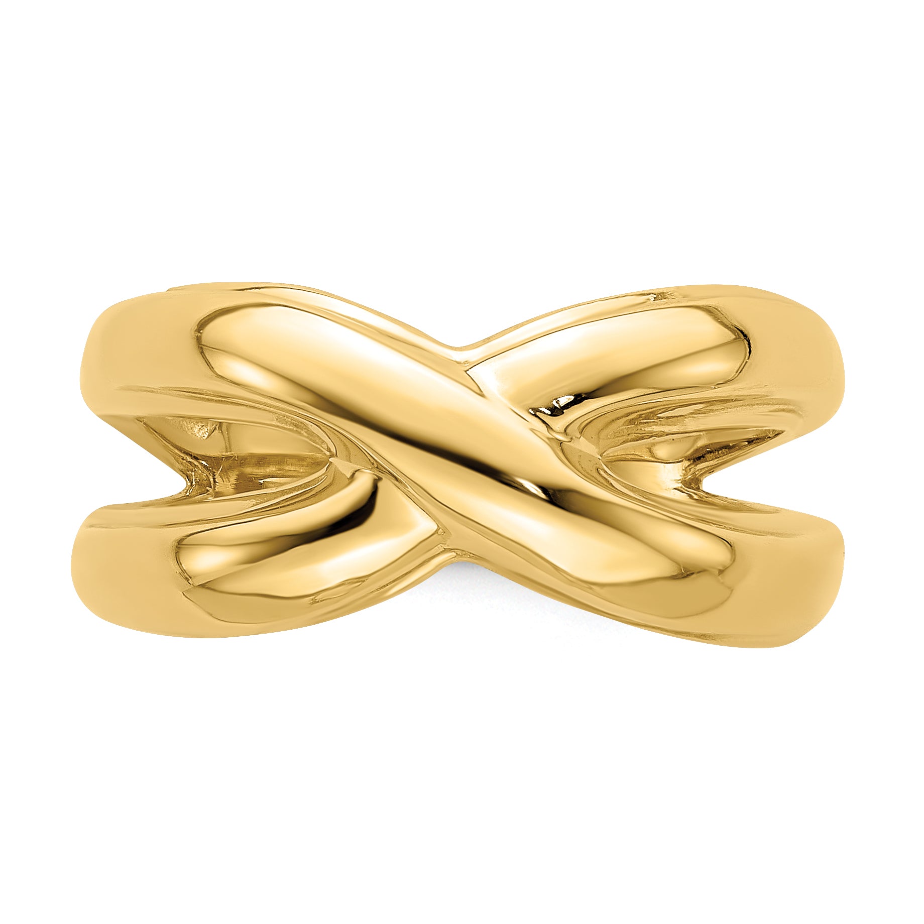 14K Polished w/ Cut Out Sides  X  Dome Ring