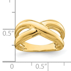 14K Polished w/ Cut Out Sides  X  Dome Ring