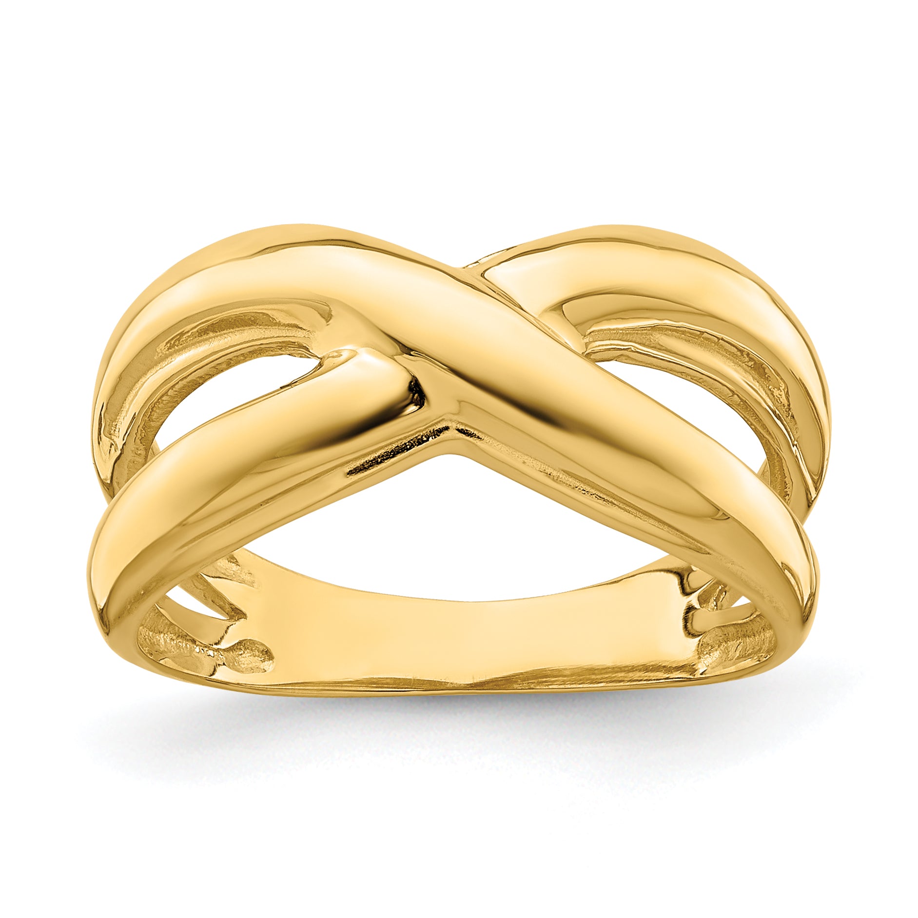 14K Polished w/ Cut Out Sides  X  Dome Ring Main image