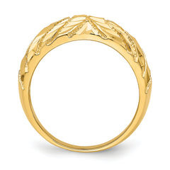 14k Fancy Diamond-cut Ring