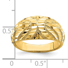 14k Fancy Diamond-cut Ring