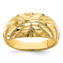 14k Fancy Diamond-cut Ring