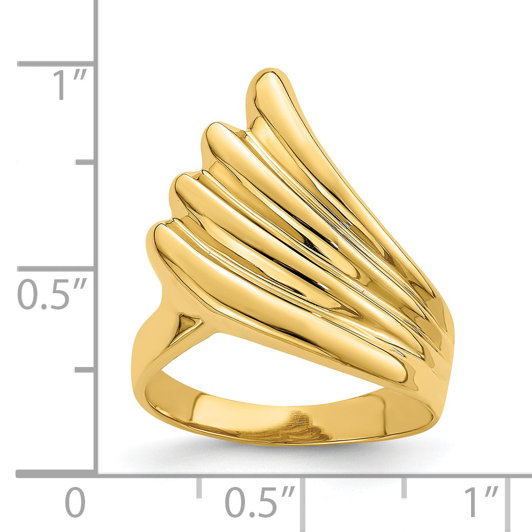 14K Polished Fish Tail Ring