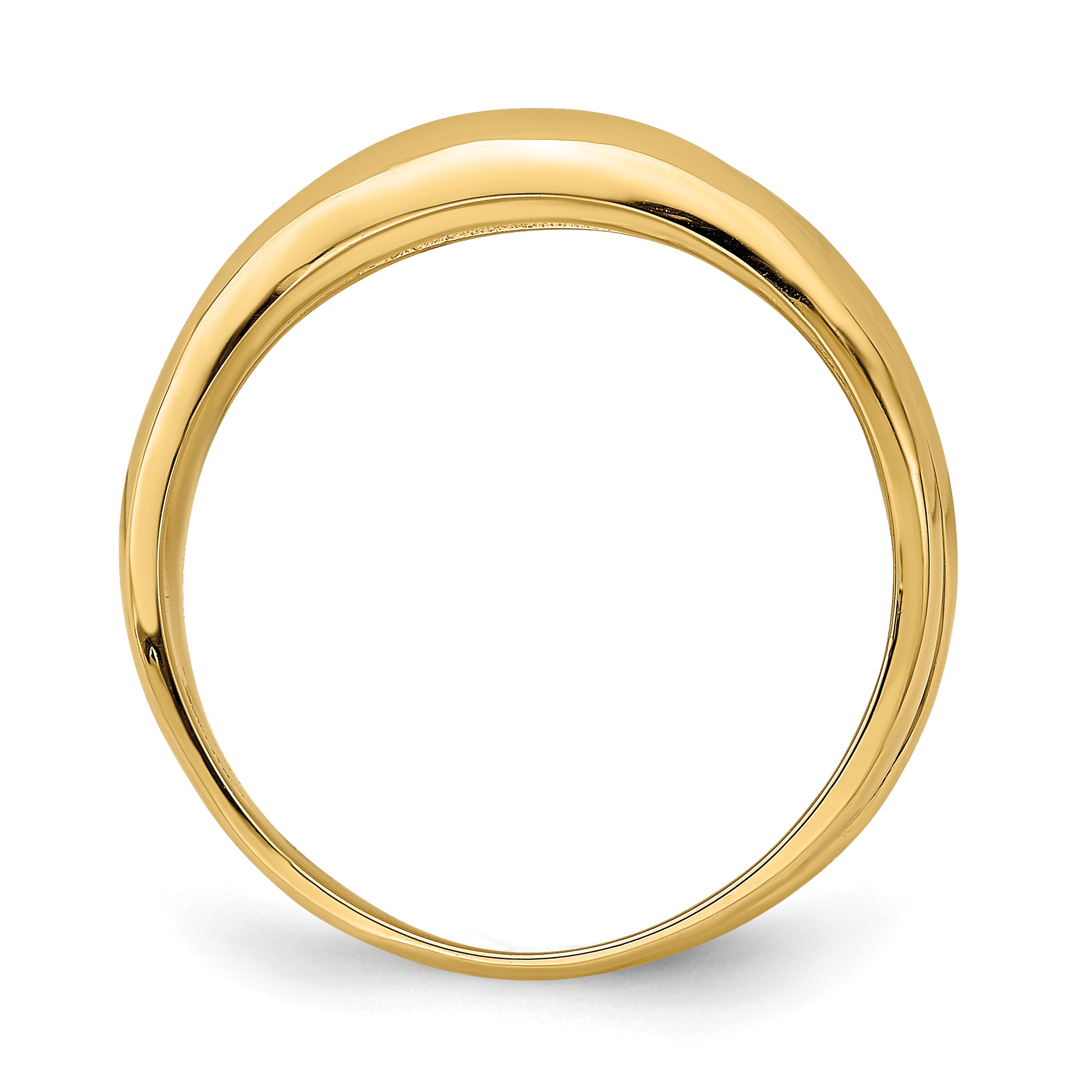 14k Polished Banded Dome Ring