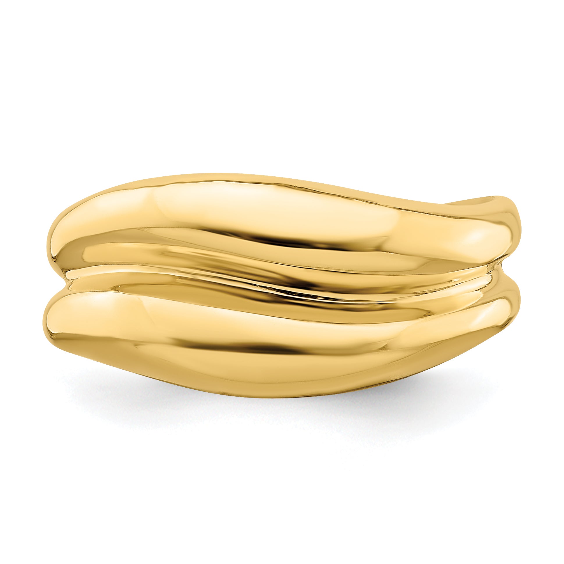 14k Polished Banded Dome Ring