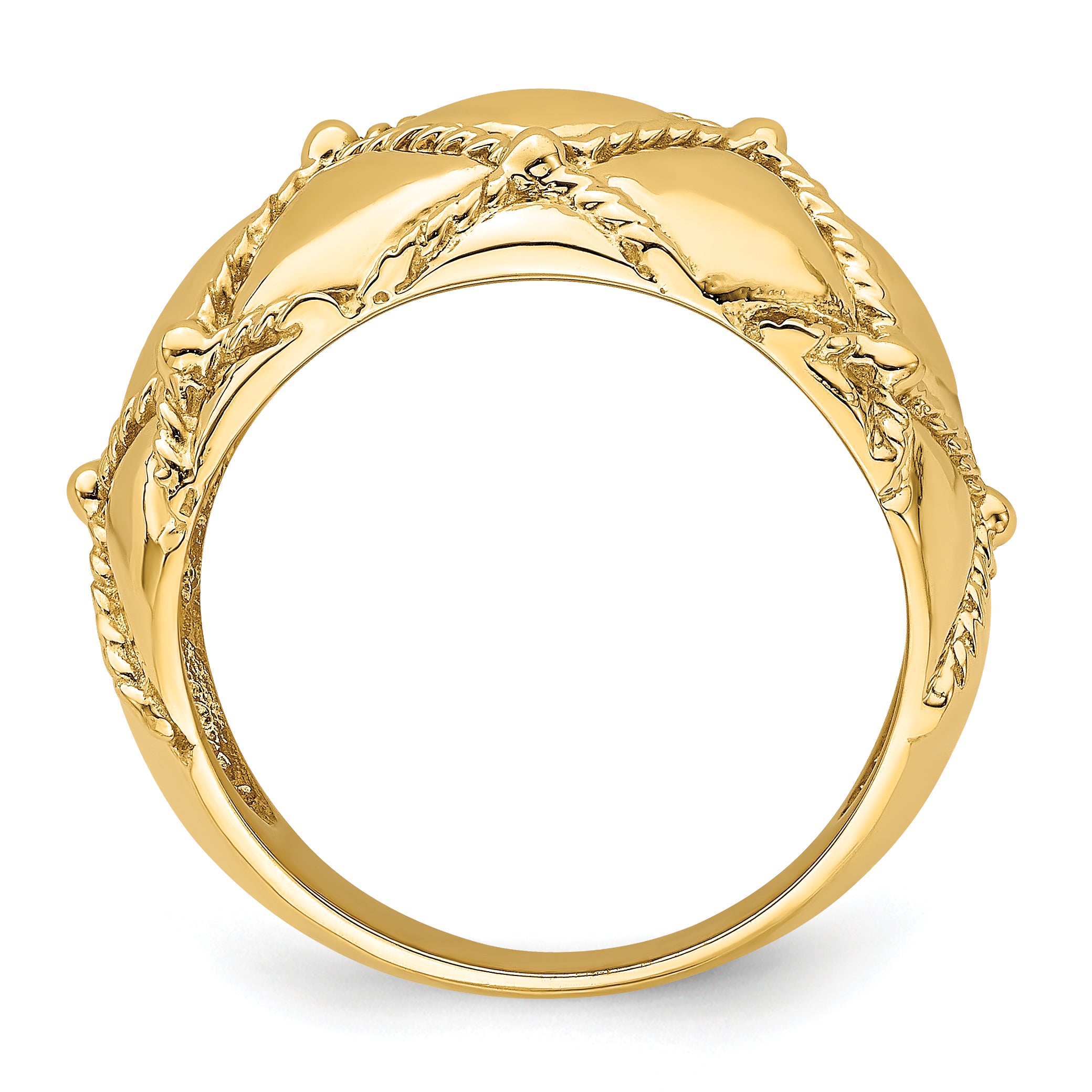 14k Quilted Rope Solid Dame Ring Secondary image