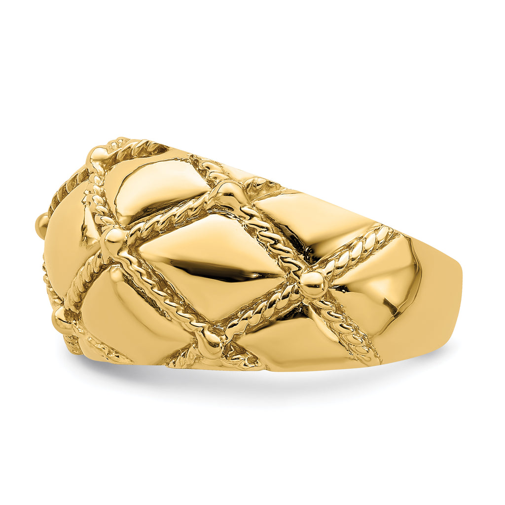 14k Quilted Rope Solid Dame Ring