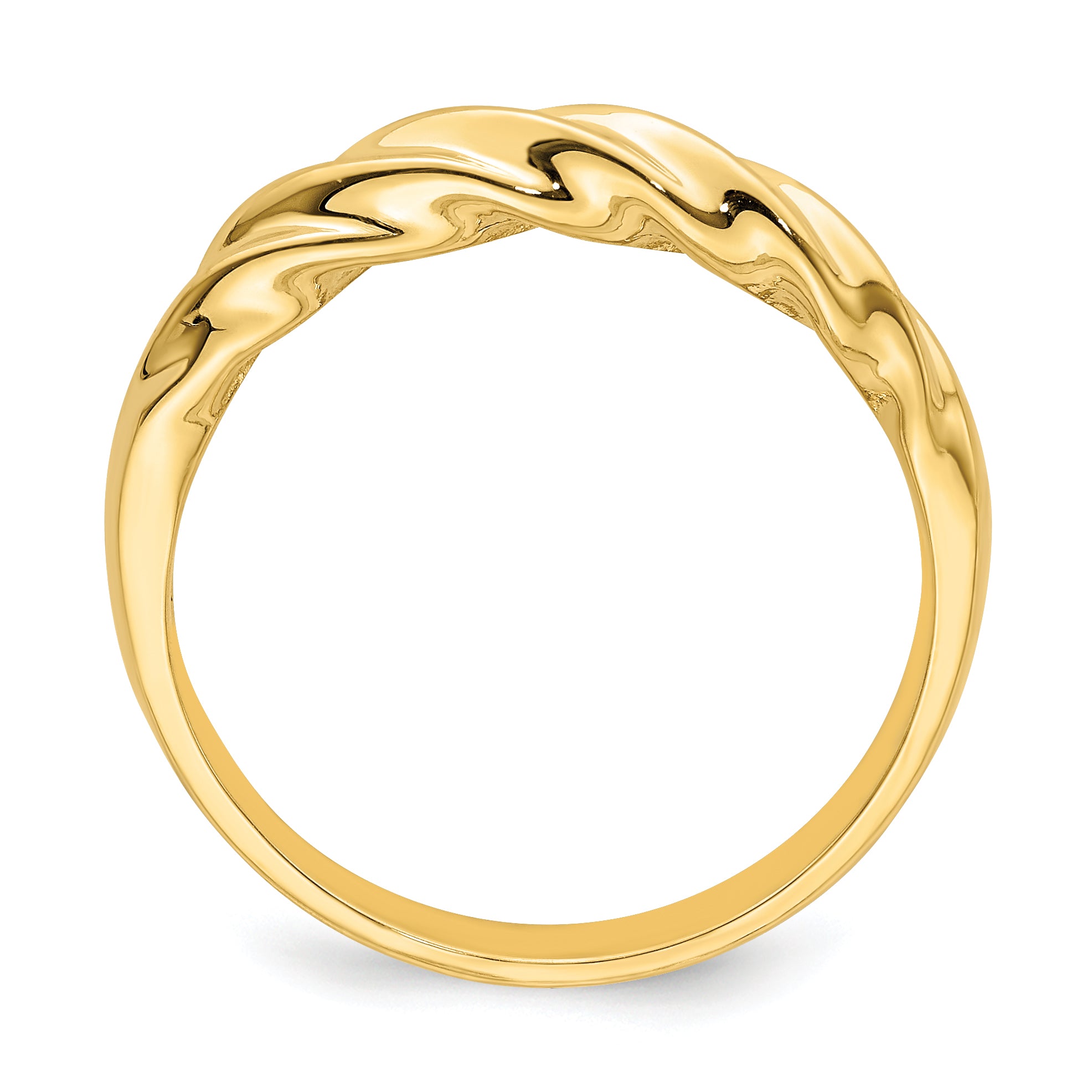 14k Polished Thin Ribbed Dome Ring Secondary image