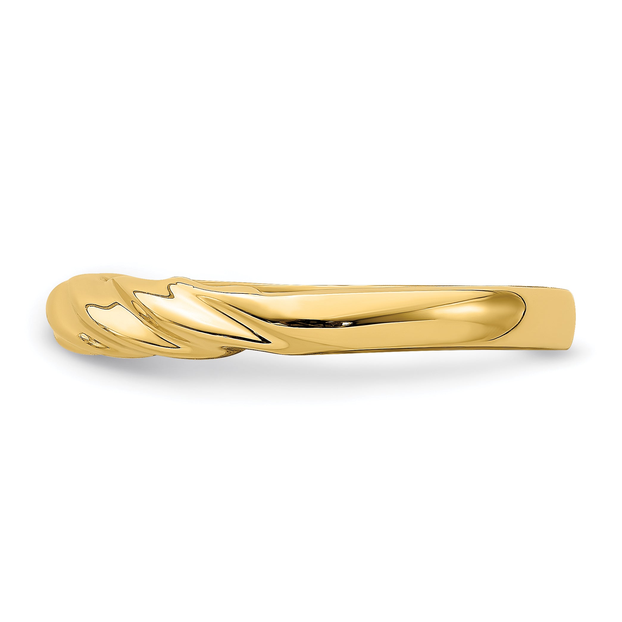 14k Polished Thin Ribbed Dome Ring