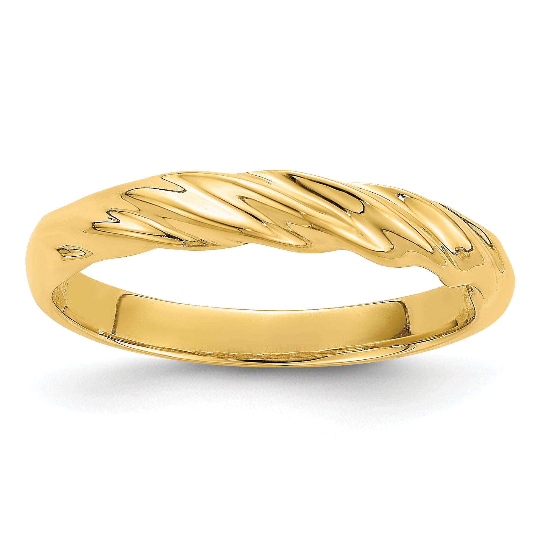 14k Polished Thin Ribbed Dome Ring Main image