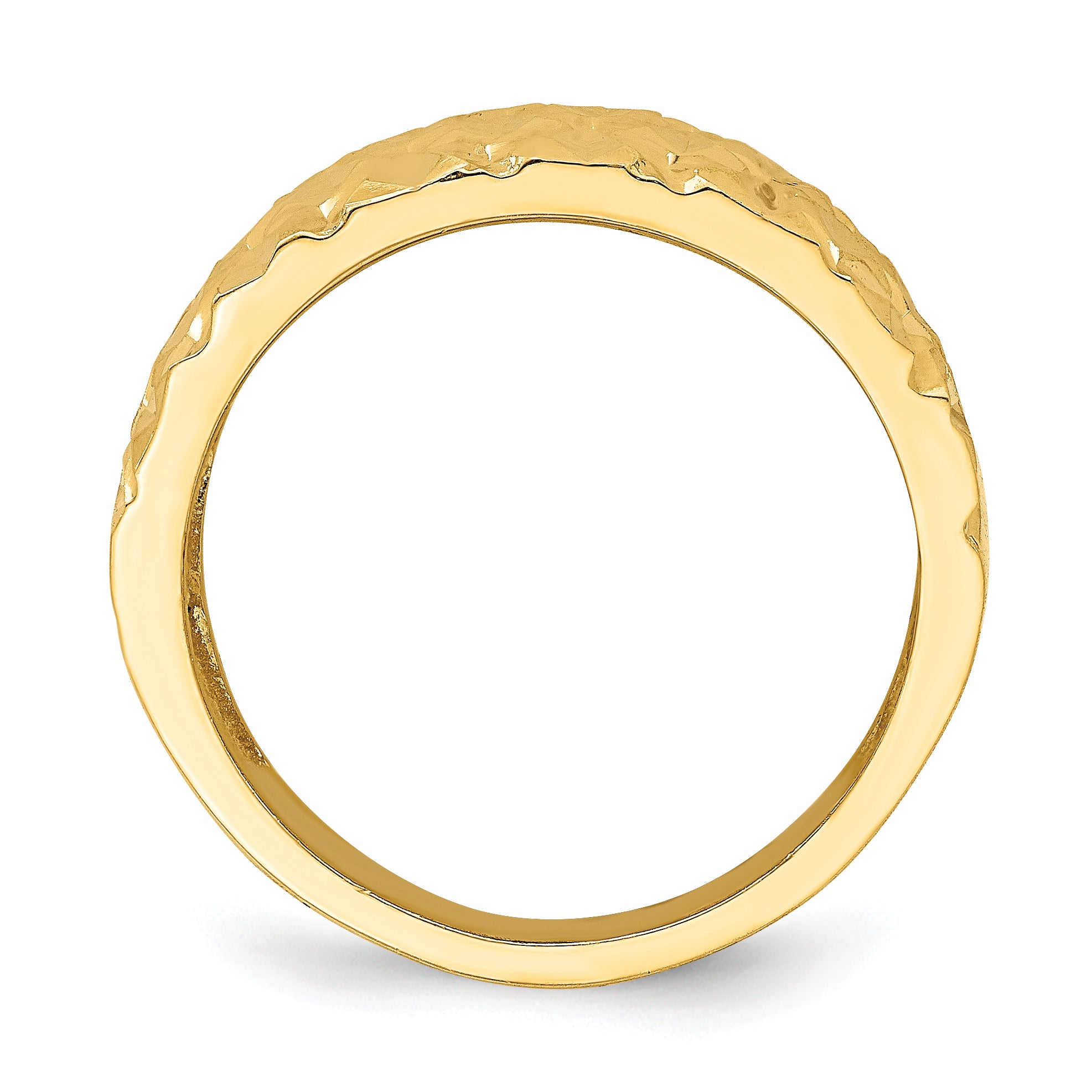 14K D/C Quilted Pattern Dome Ring Secondary image