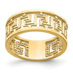 14K Polished Cut Out Greek Key Design Band