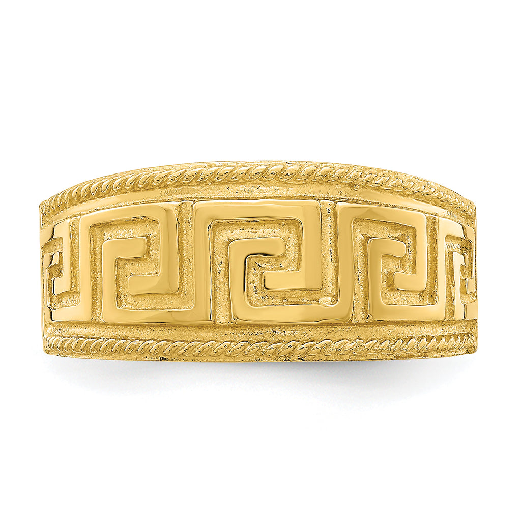 14k Greek Key Pattern Dome Ring