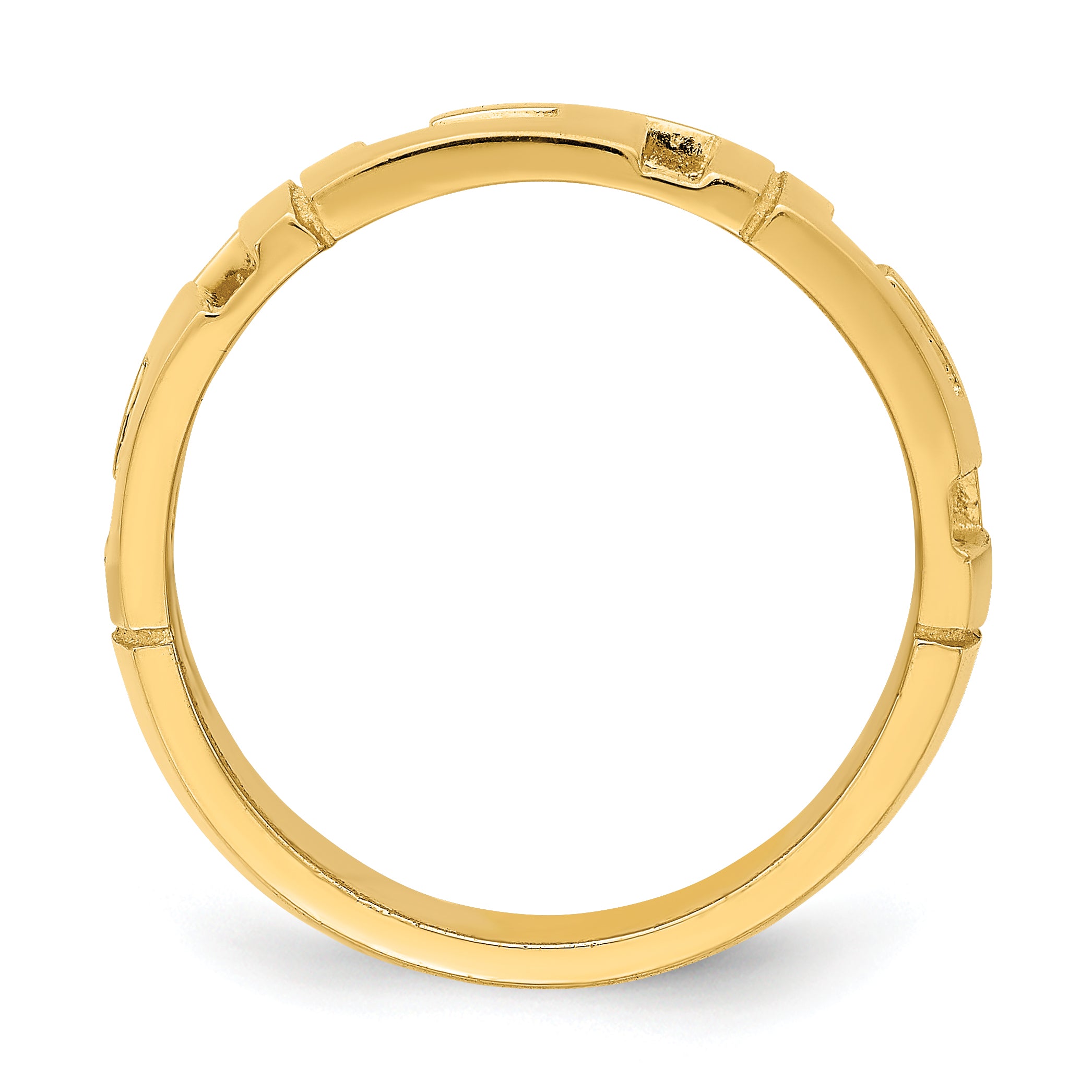 14k Cut-Out Greek Key Band