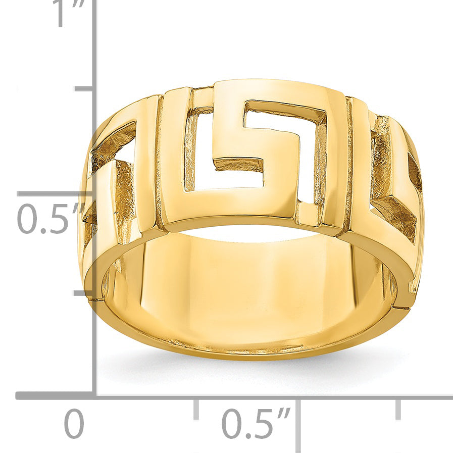 14k Cut-Out Greek Key Band