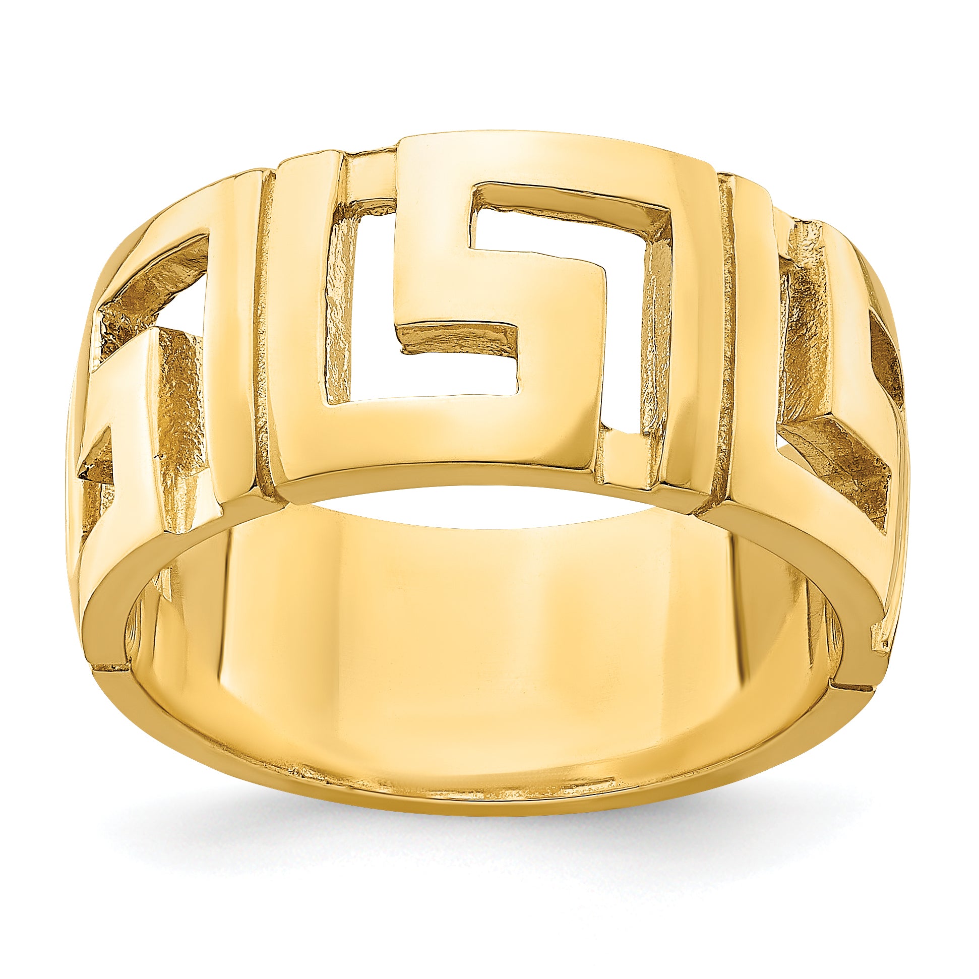 14k Cut-Out Greek Key Band