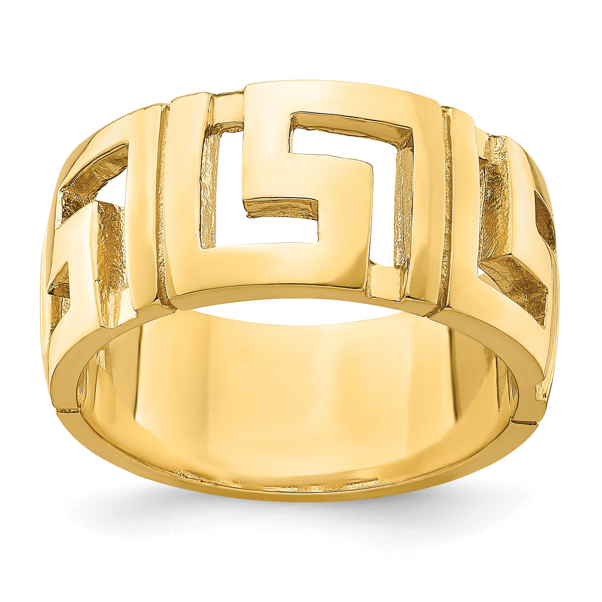 14k Cut-Out Greek Key Band