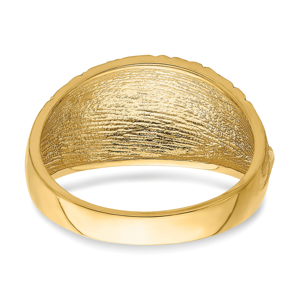 14K  D/C Quilted Pattern Dome Ring