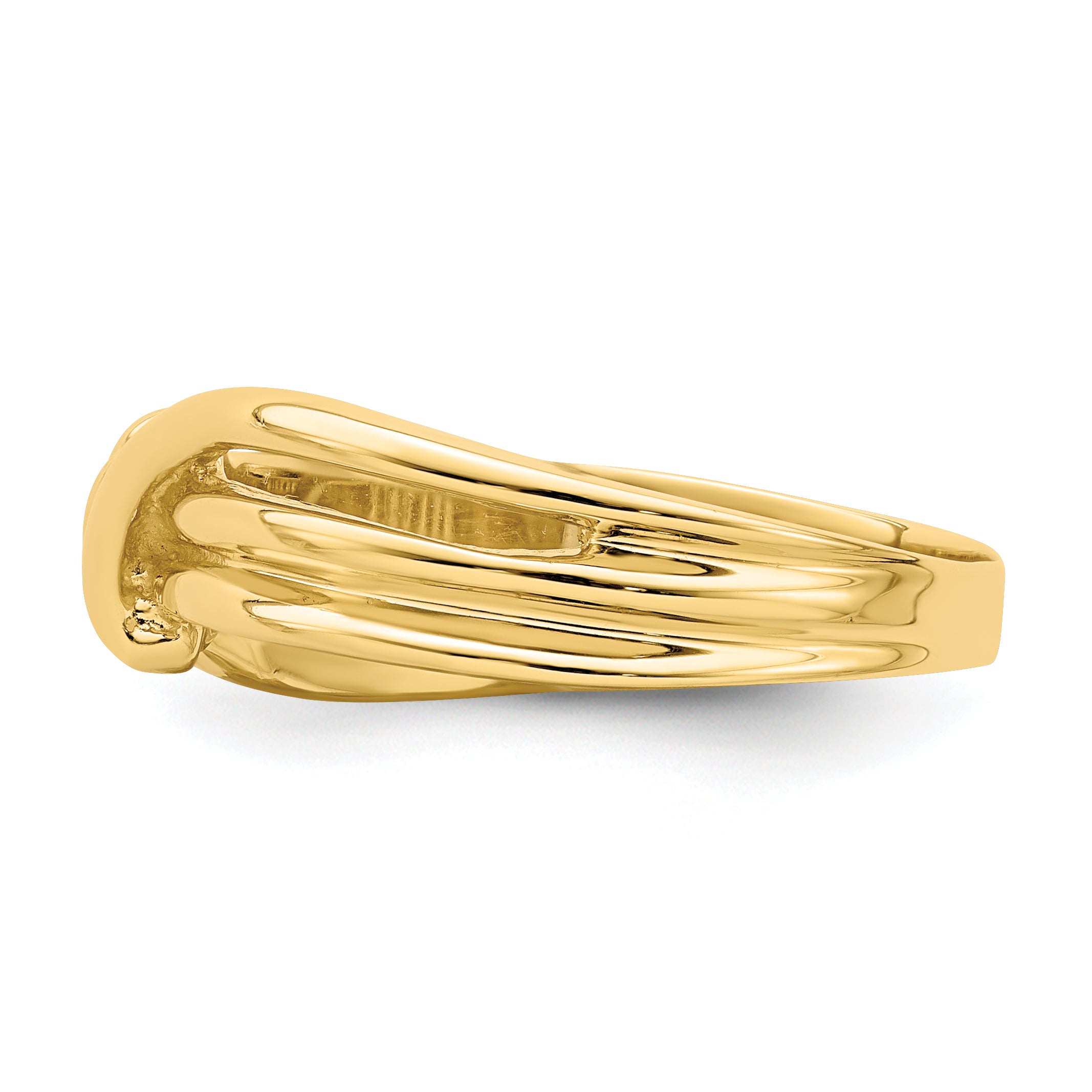14k Polished Ribbed Band Ring
