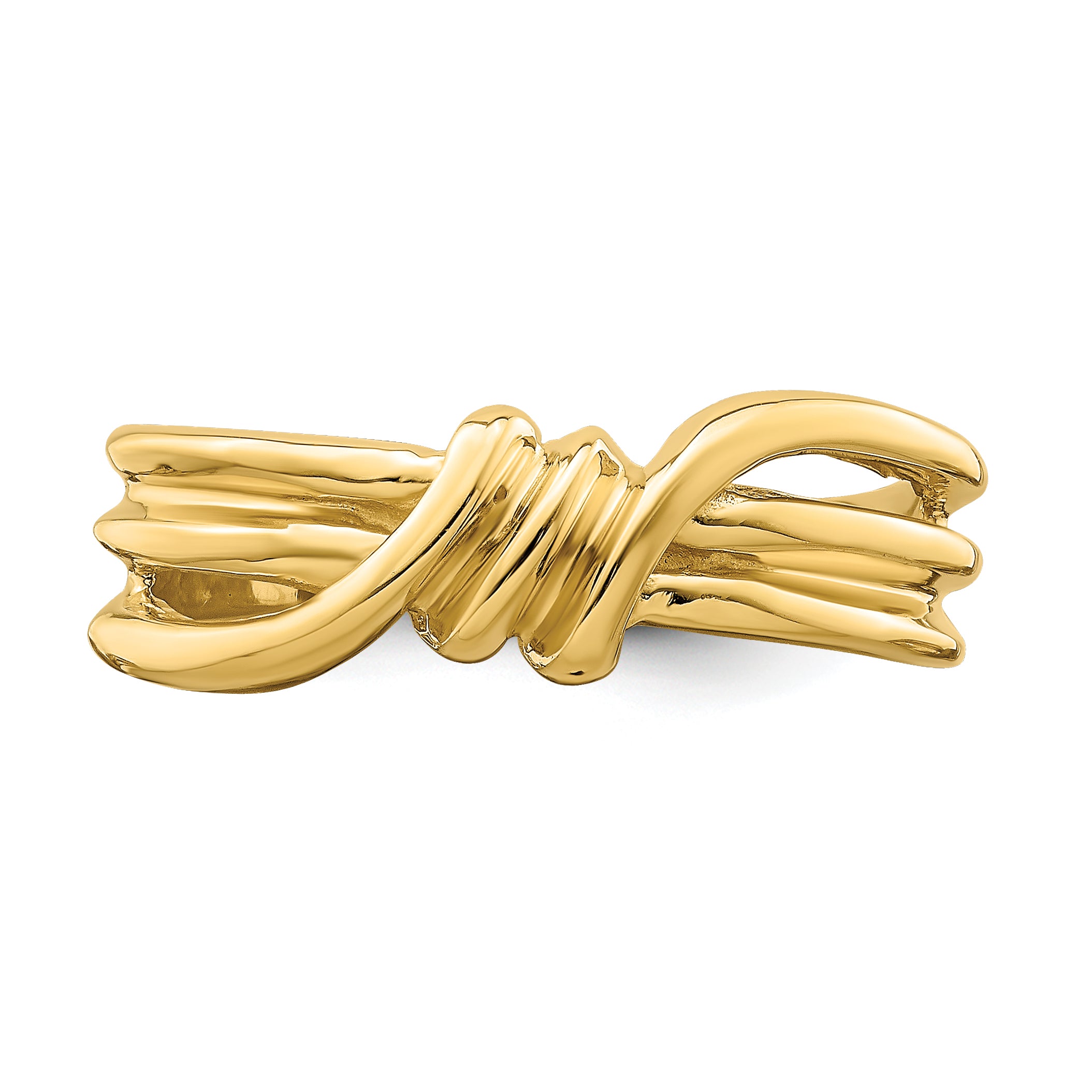 14k Polished Ribbed Band Ring