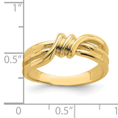 14k Polished Ribbed Band Ring