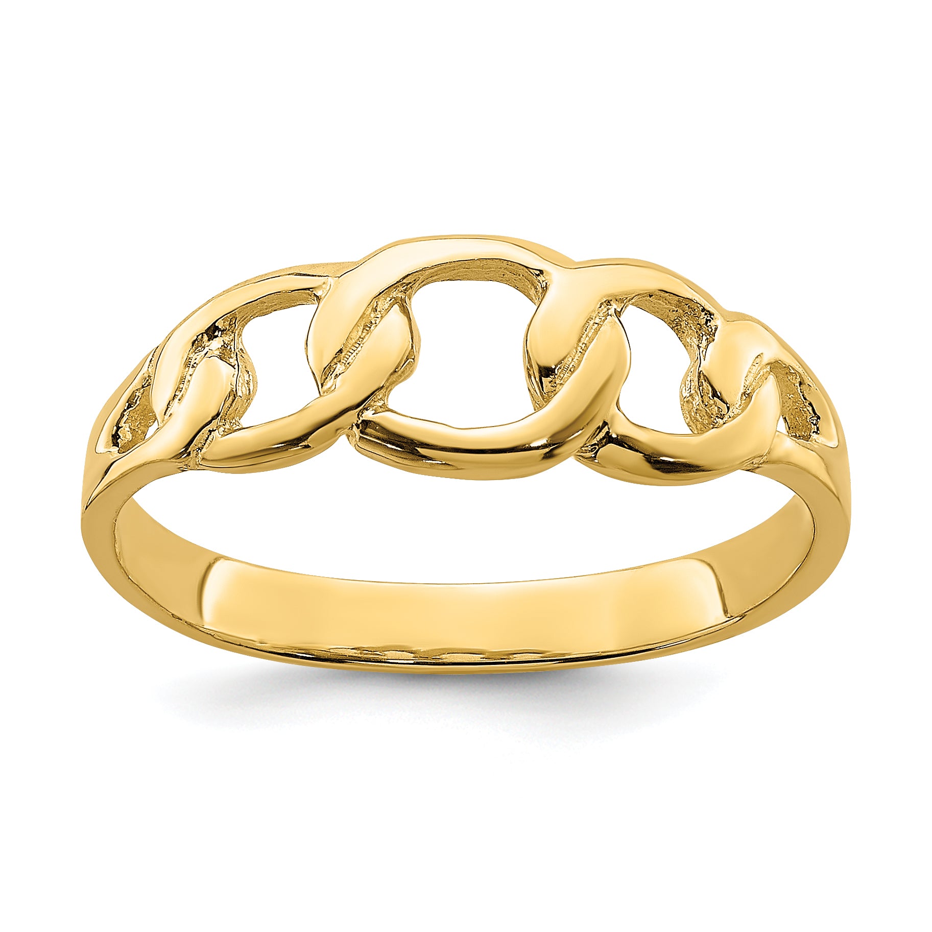 14K Polished Chain Link Ring Main image