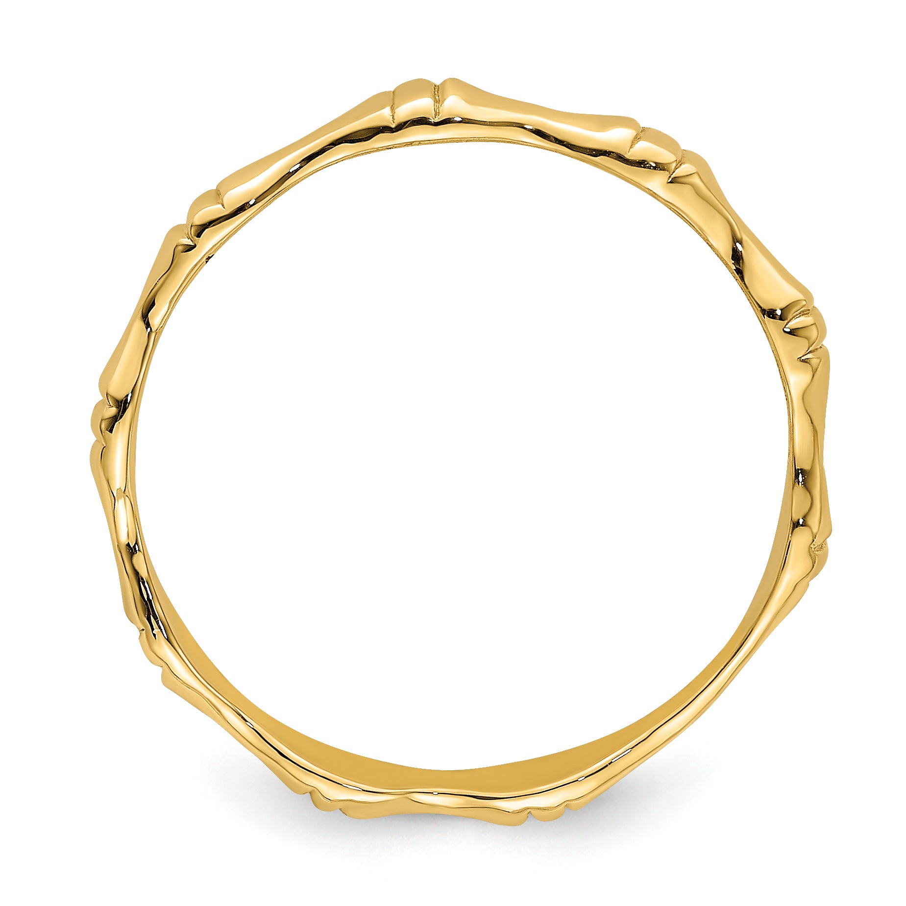 14k Polished Bamboo Band